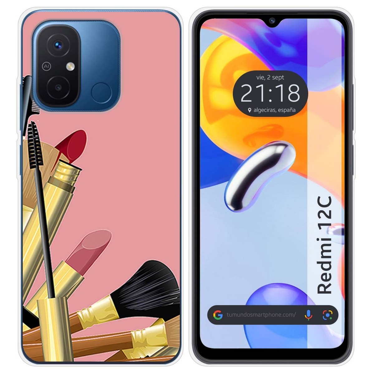 Funda Silicona compatible con Xiaomi Redmi 12C diseño Brochas Dibujos