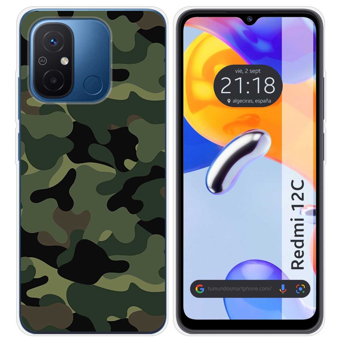 Funda Silicona compatible con Xiaomi Redmi 12C diseño Camuflaje Dibujos