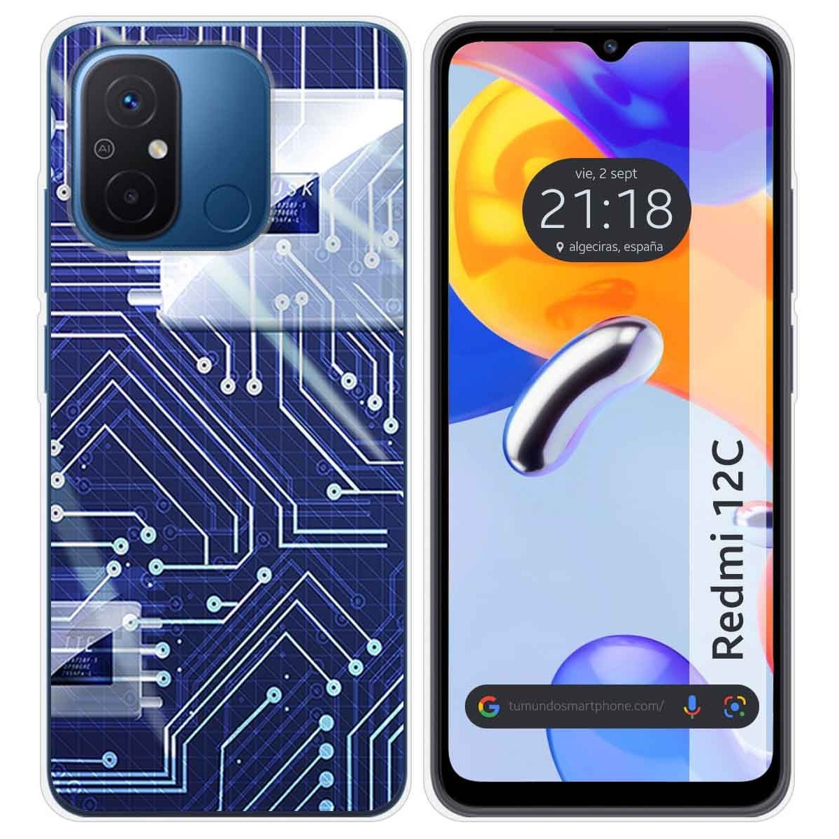 Funda Silicona compatible con Xiaomi Redmi 12C diseño Circuito Dibujos