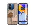 Funda Silicona compatible con Xiaomi Redmi 12C diseño Corazones Madera Dibujos