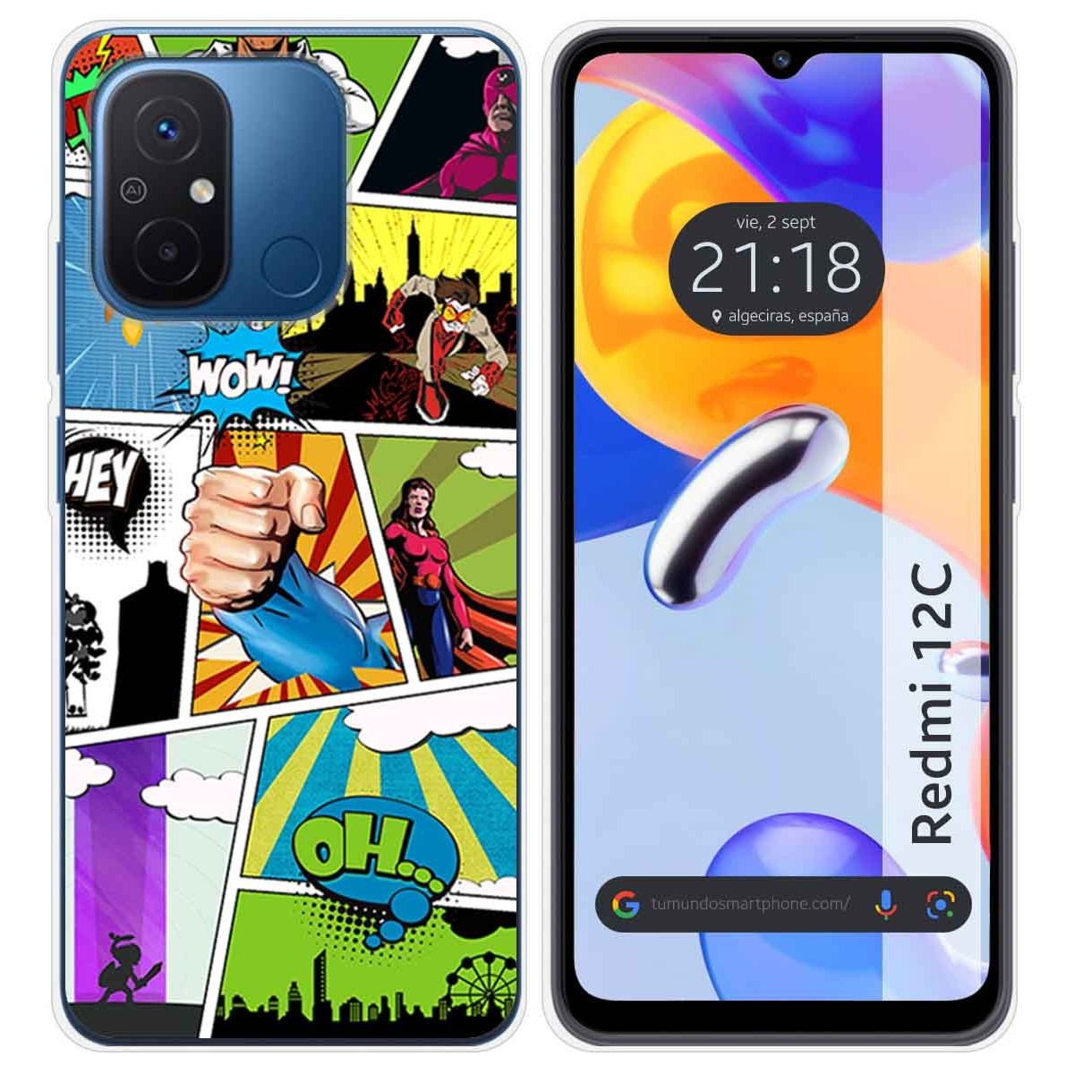 Funda Silicona compatible con Xiaomi Redmi 12C diseño Comic Dibujos