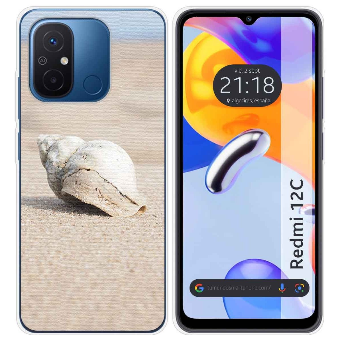 Funda Silicona compatible con Xiaomi Redmi 12C diseño Concha Dibujos