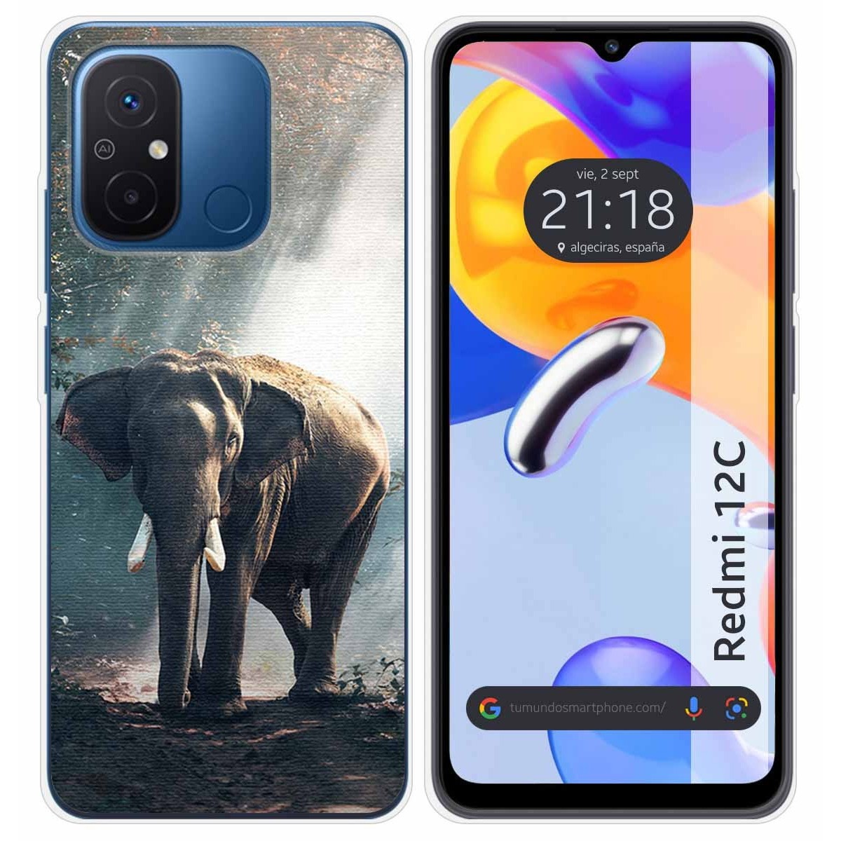 Funda Silicona compatible con Xiaomi Redmi 12C diseño Elefante Dibujos
