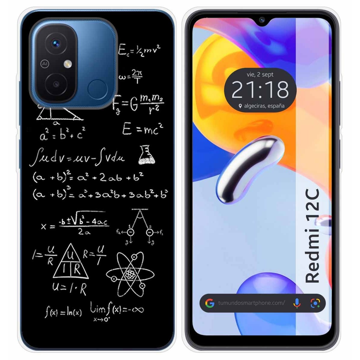 Funda Silicona compatible con Xiaomi Redmi 12C diseño Formulas Dibujos