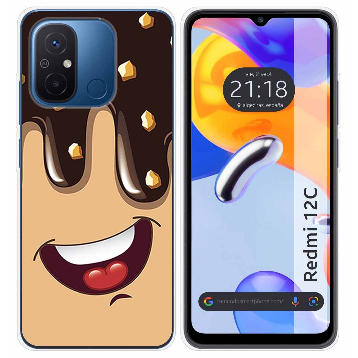 Funda Silicona compatible con Xiaomi Redmi 12C diseño Helado Chocolate Dibujos