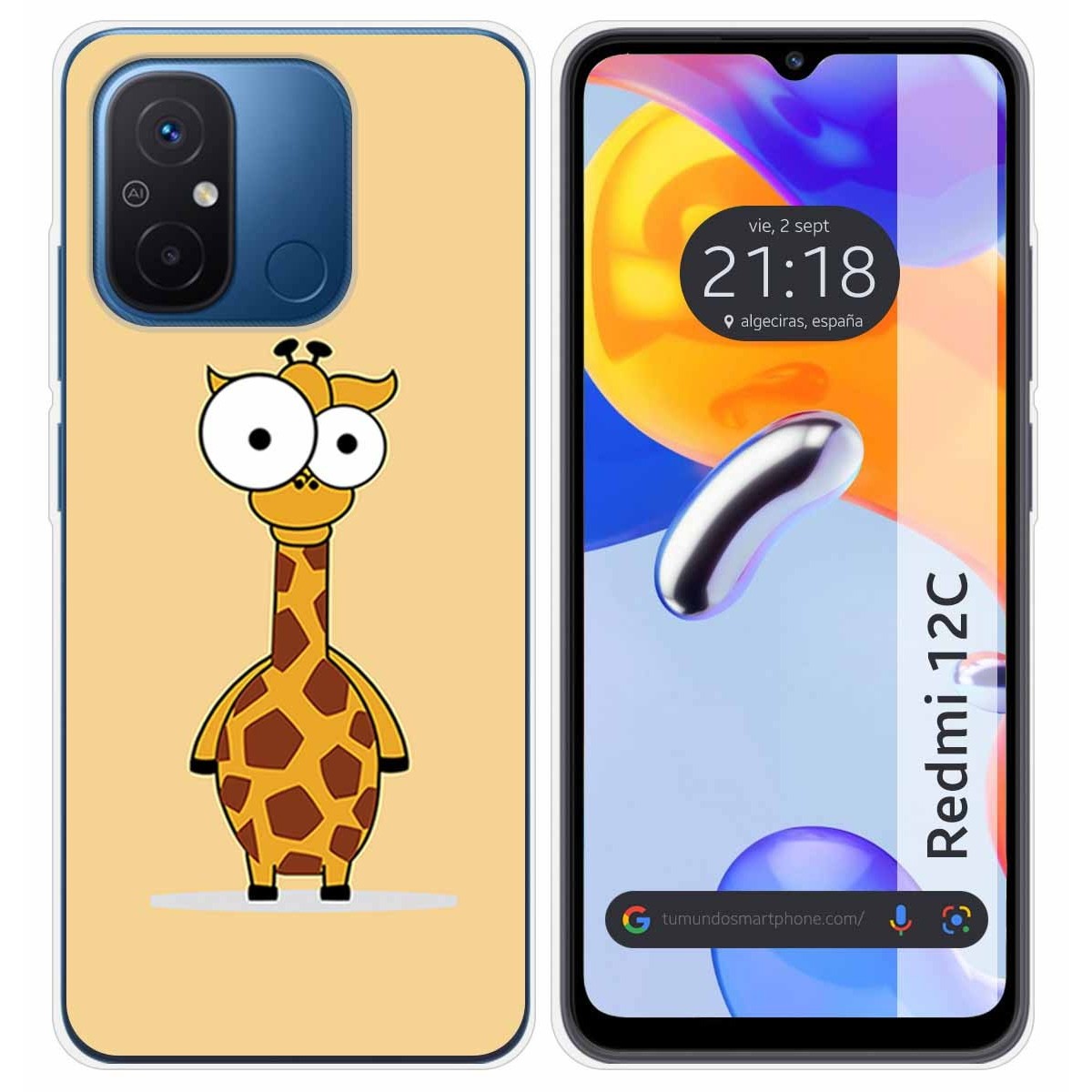 Funda Silicona compatible con Xiaomi Redmi 12C diseño Jirafa Dibujos
