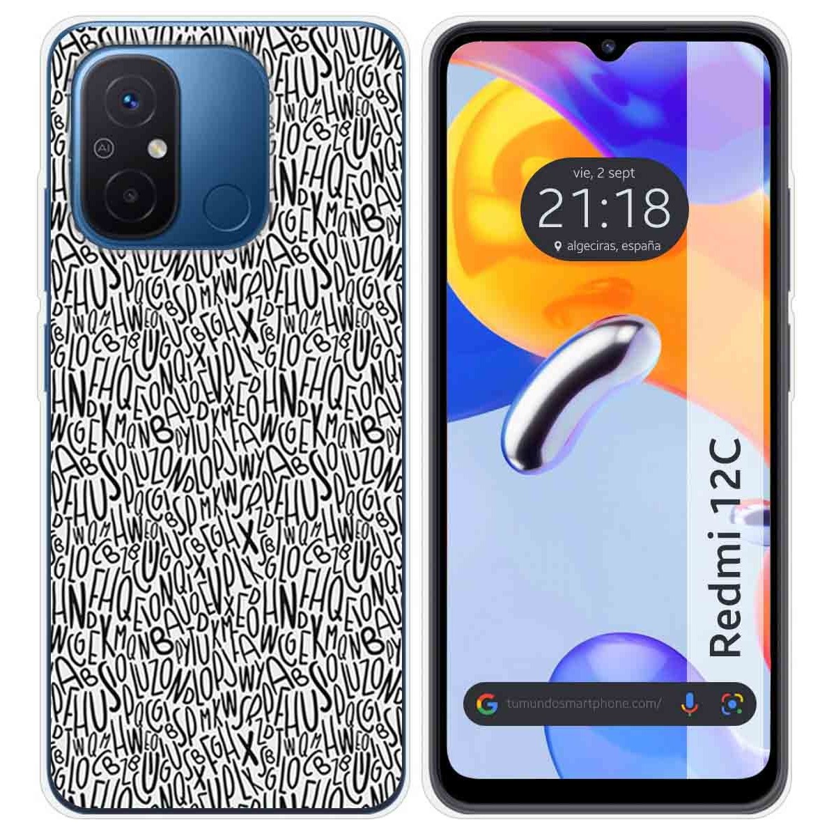 Funda Silicona compatible con Xiaomi Redmi 12C diseño Letras Dibujos