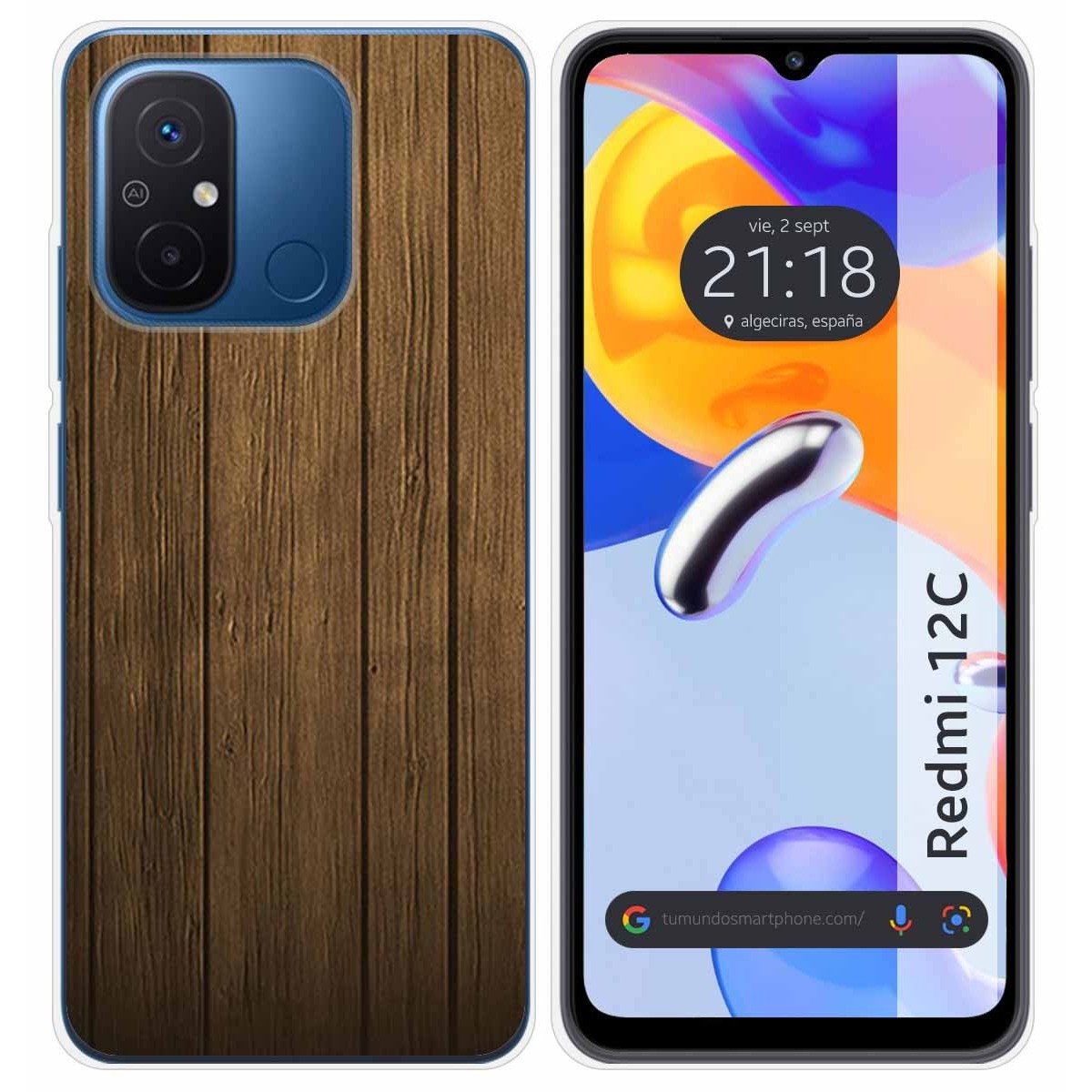 Funda Silicona compatible con Xiaomi Redmi 12C diseño Madera Dibujos