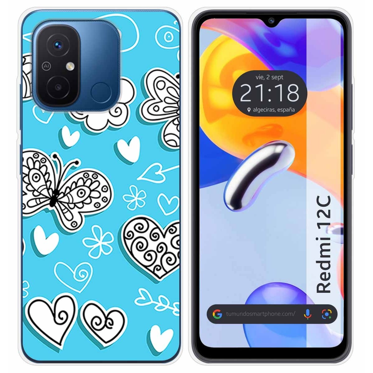 Funda Silicona compatible con Xiaomi Redmi 12C diseño Mariposas Dibujos