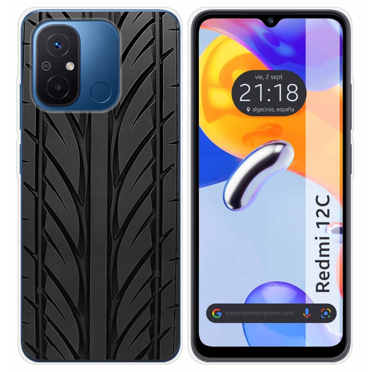 Funda Silicona compatible con Xiaomi Redmi 12C diseño Neumatico Dibujos