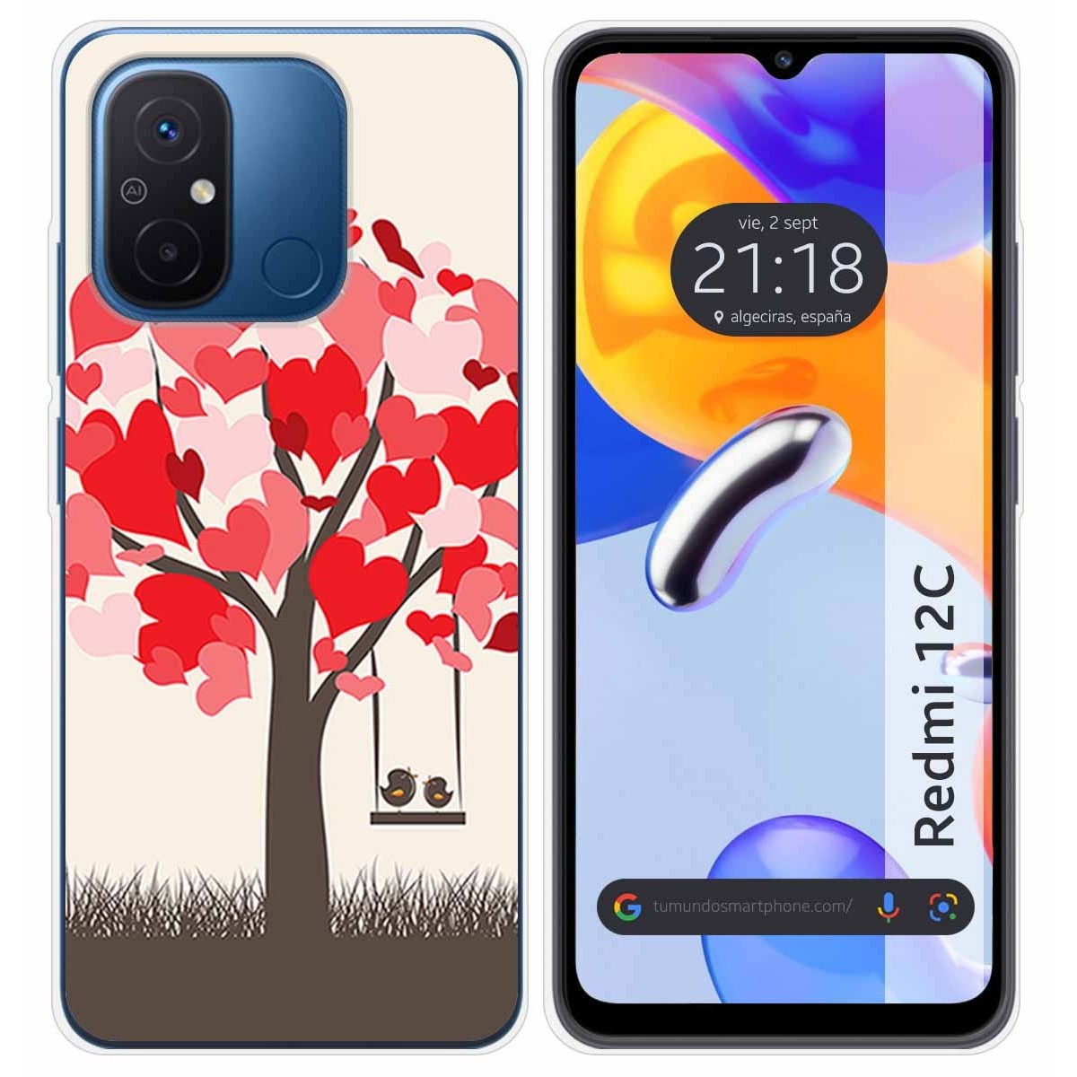 Funda Silicona compatible con Xiaomi Redmi 12C diseño Pajaritos Dibujos