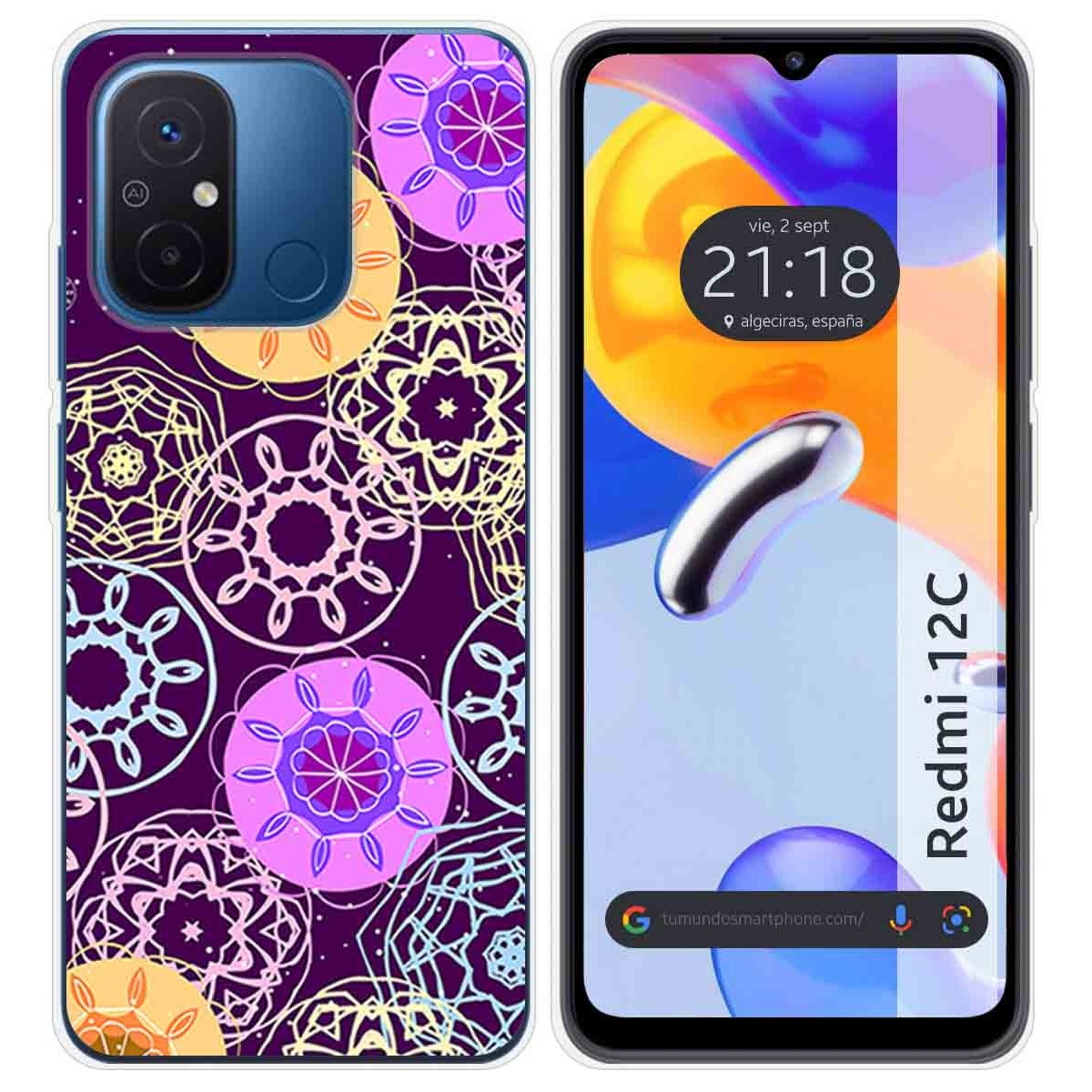 Funda Silicona compatible con Xiaomi Redmi 12C diseño Radial Dibujos
