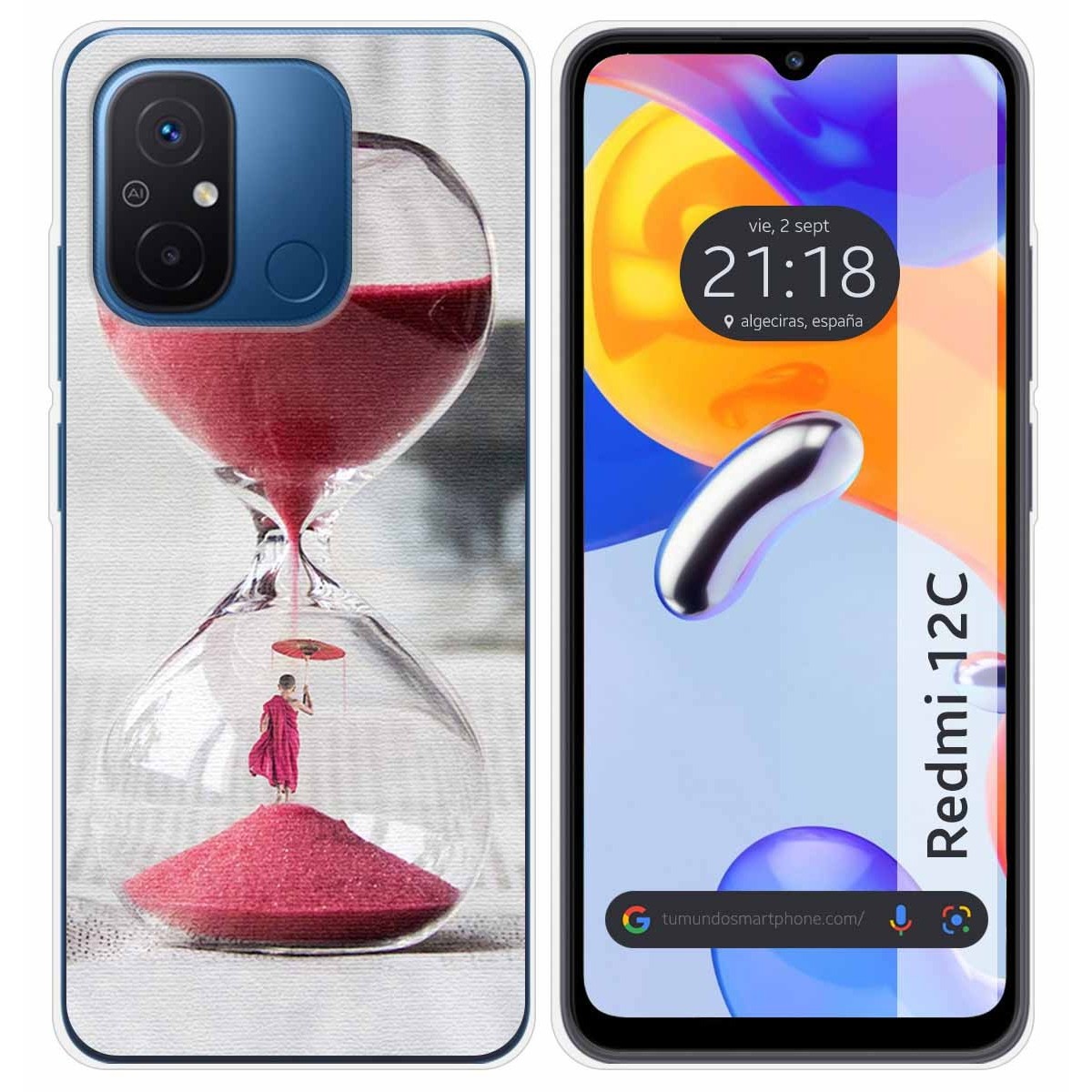 Funda Silicona compatible con Xiaomi Redmi 12C diseño Reloj Dibujos