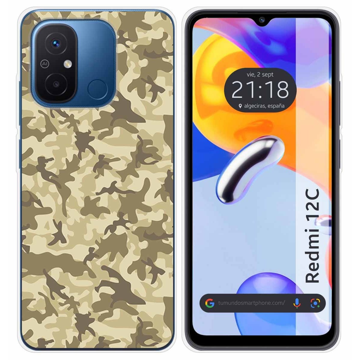 Funda Silicona compatible con Xiaomi Redmi 12C diseño Sand Camuflaje Dibujos