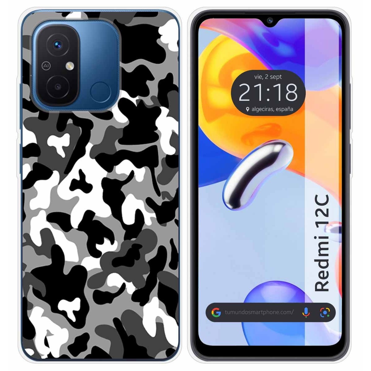 Funda Silicona compatible con Xiaomi Redmi 12C diseño Snow Camuflaje Dibujos