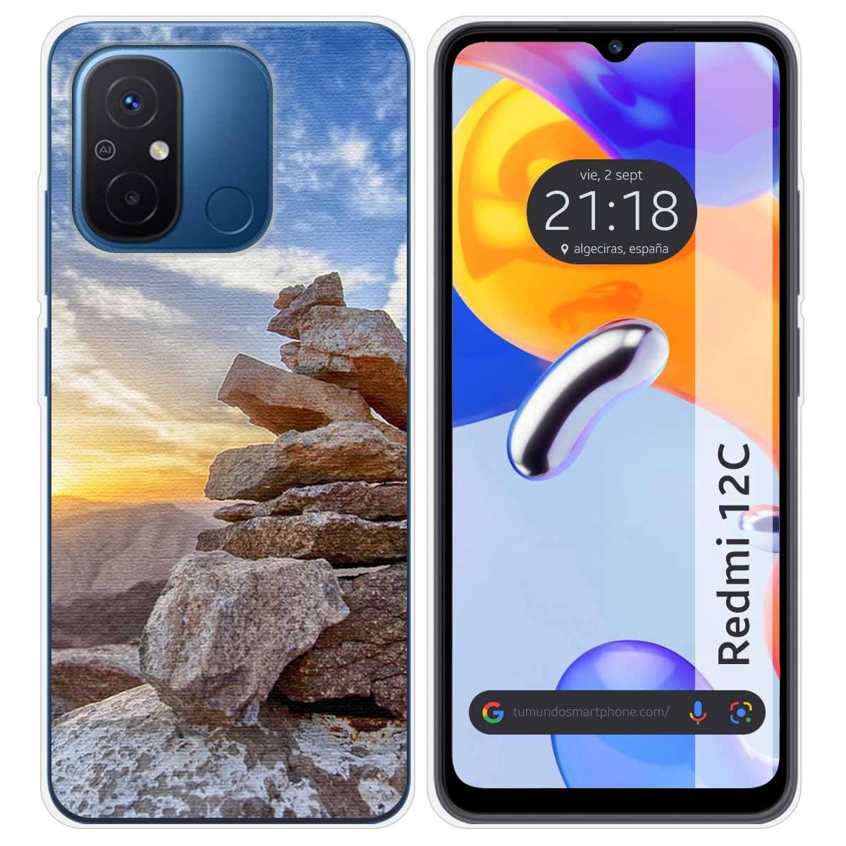 Funda Silicona compatible con Xiaomi Redmi 12C diseño Sunset Dibujos