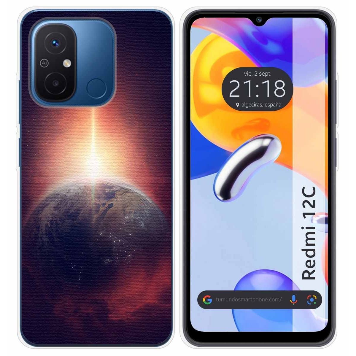 Funda Silicona compatible con Xiaomi Redmi 12C diseño Tierra Dibujos