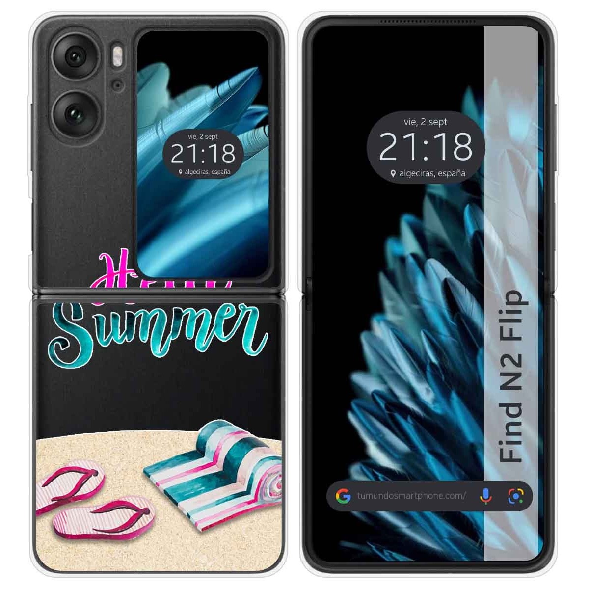 Funda Carcasa Dura Transparente para Oppo Find N2 Flip 5G diseño Summer Dibujos