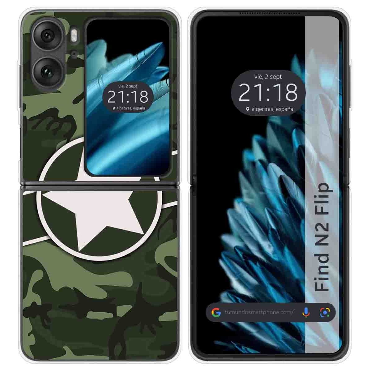 Funda Carcasa Dura para Oppo Find N2 Flip 5G diseño Camuflaje 01 Dibujos