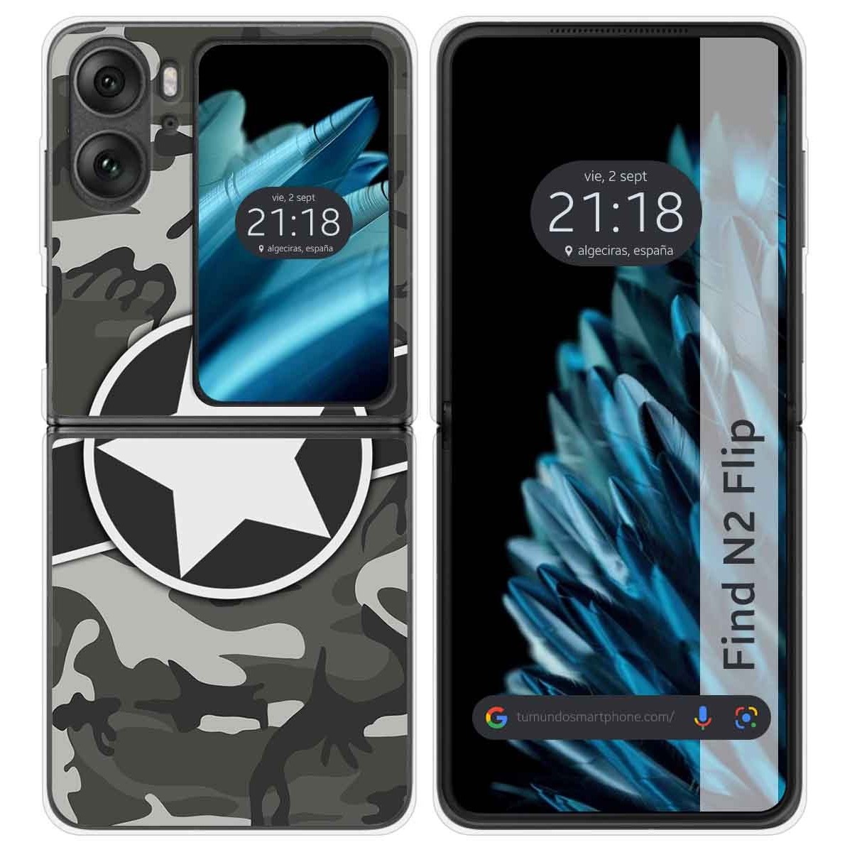 Funda Carcasa Dura para Oppo Find N2 Flip 5G diseño Camuflaje 02 Dibujos