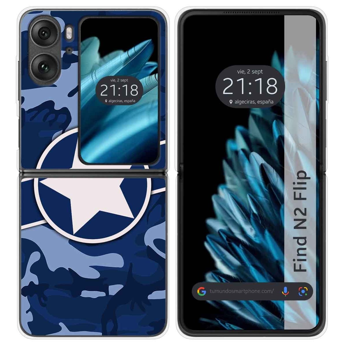 Funda Carcasa Dura para Oppo Find N2 Flip 5G diseño Camuflaje 03 Dibujos