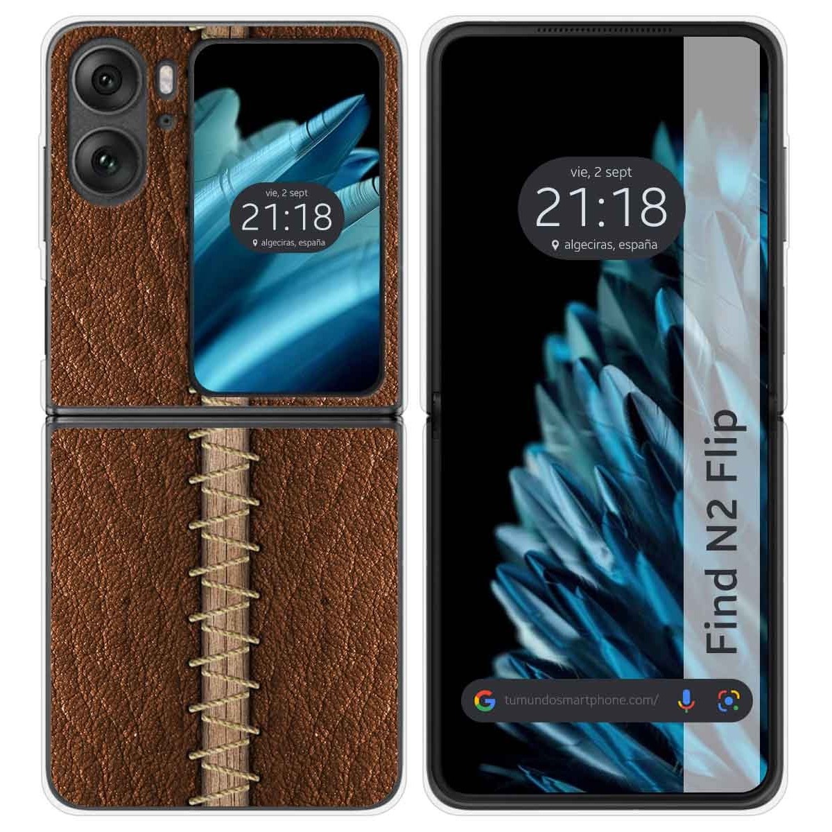 Funda Carcasa Dura para Oppo Find N2 Flip 5G diseño Cuero 01 Dibujos