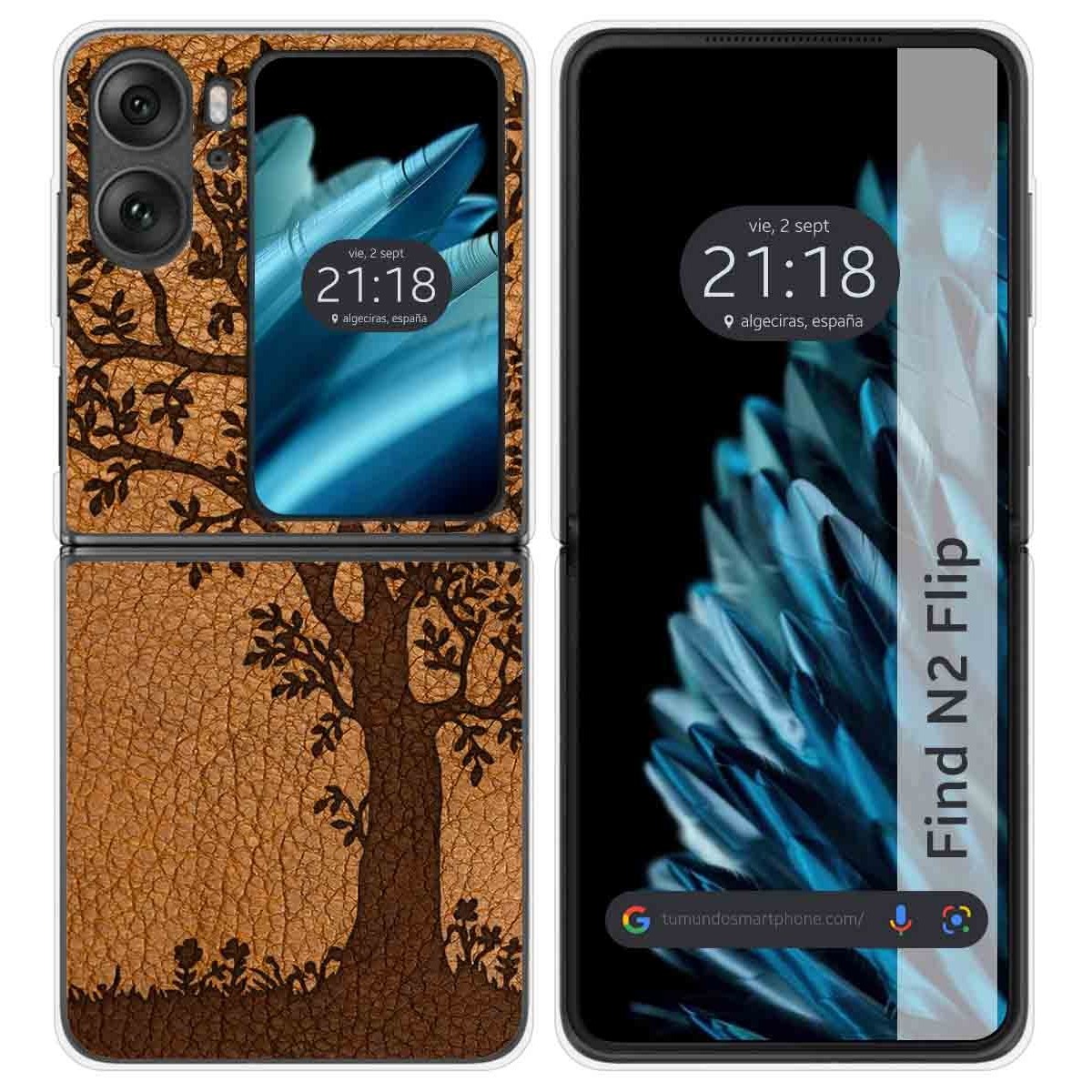 Funda Carcasa Dura para Oppo Find N2 Flip 5G diseño Cuero 03 Dibujos