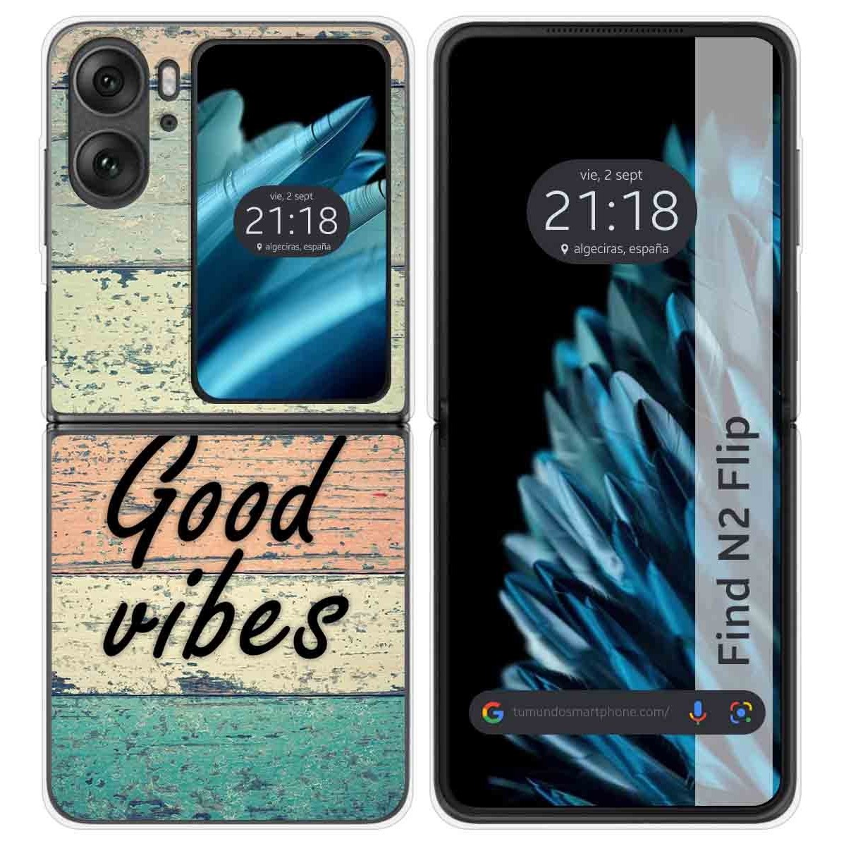 Funda Carcasa Dura para Oppo Find N2 Flip 5G diseño Madera 01 Dibujos