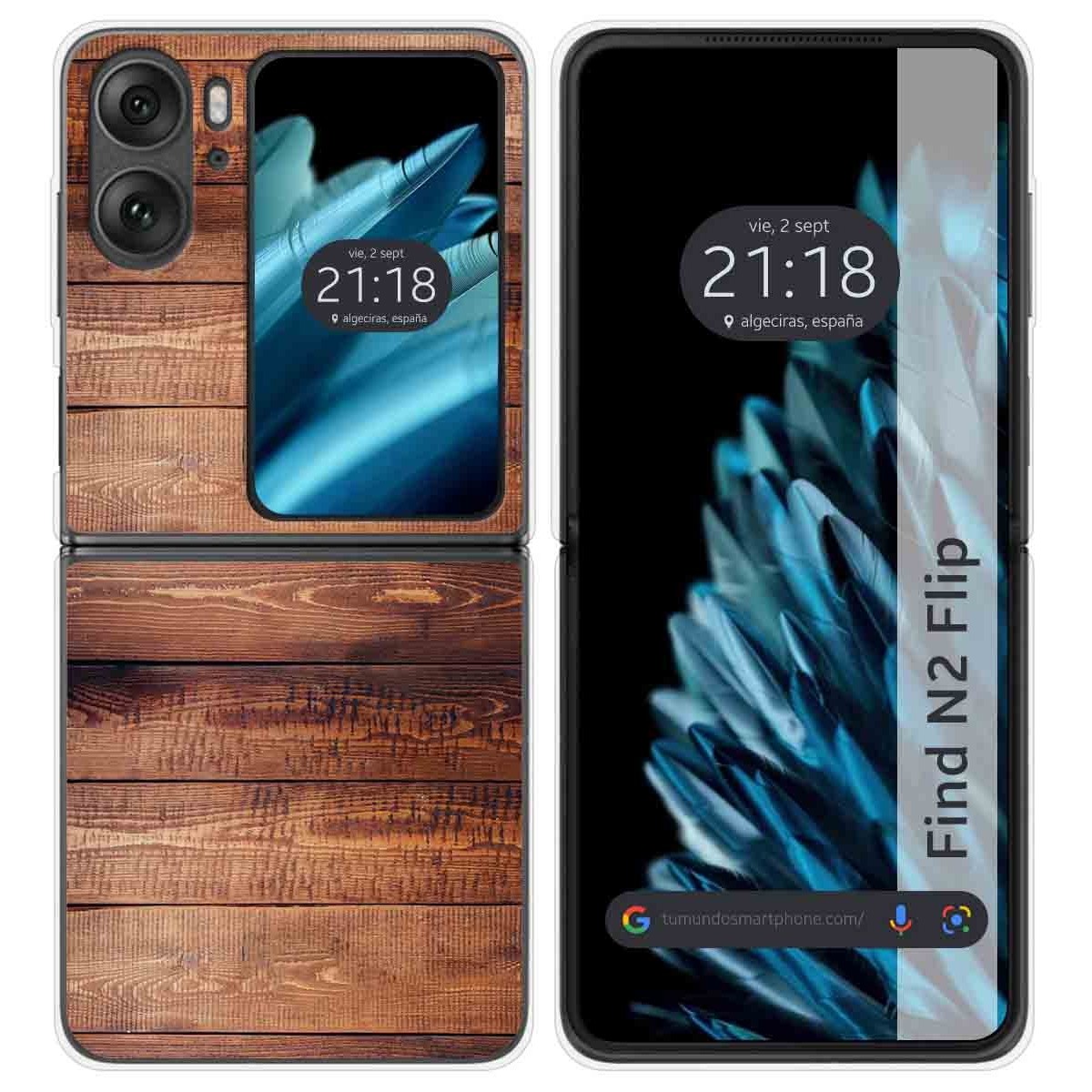 Funda Carcasa Dura para Oppo Find N2 Flip 5G diseño Madera 02 Dibujos