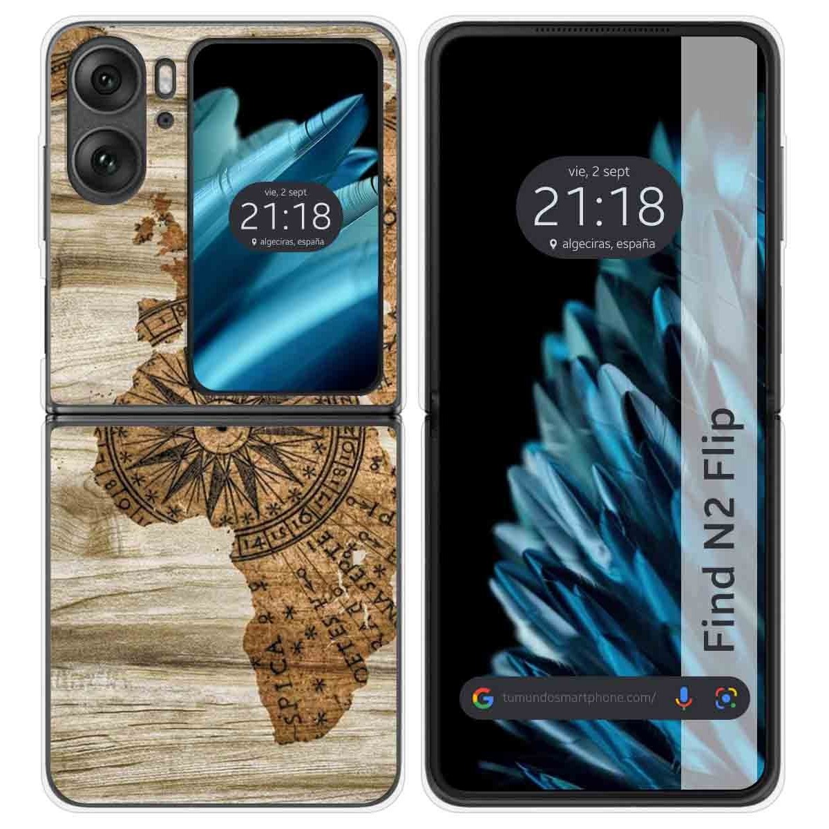 Funda Carcasa Dura para Oppo Find N2 Flip 5G diseño Madera 07 Dibujos