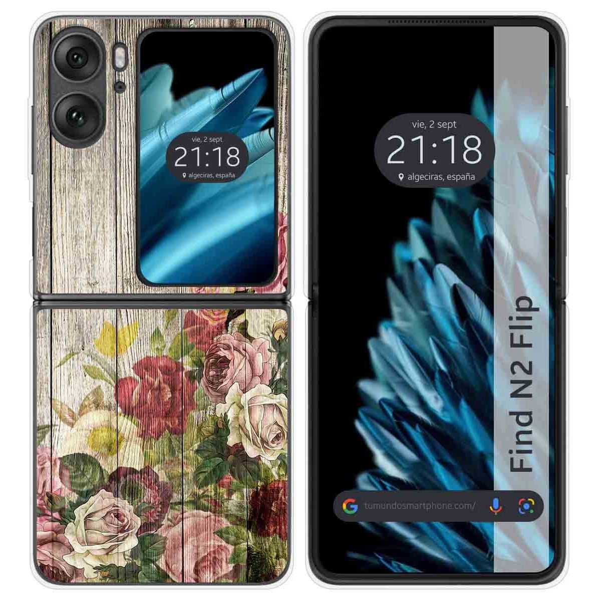 Funda Carcasa Dura para Oppo Find N2 Flip 5G diseño Madera 08 Dibujos