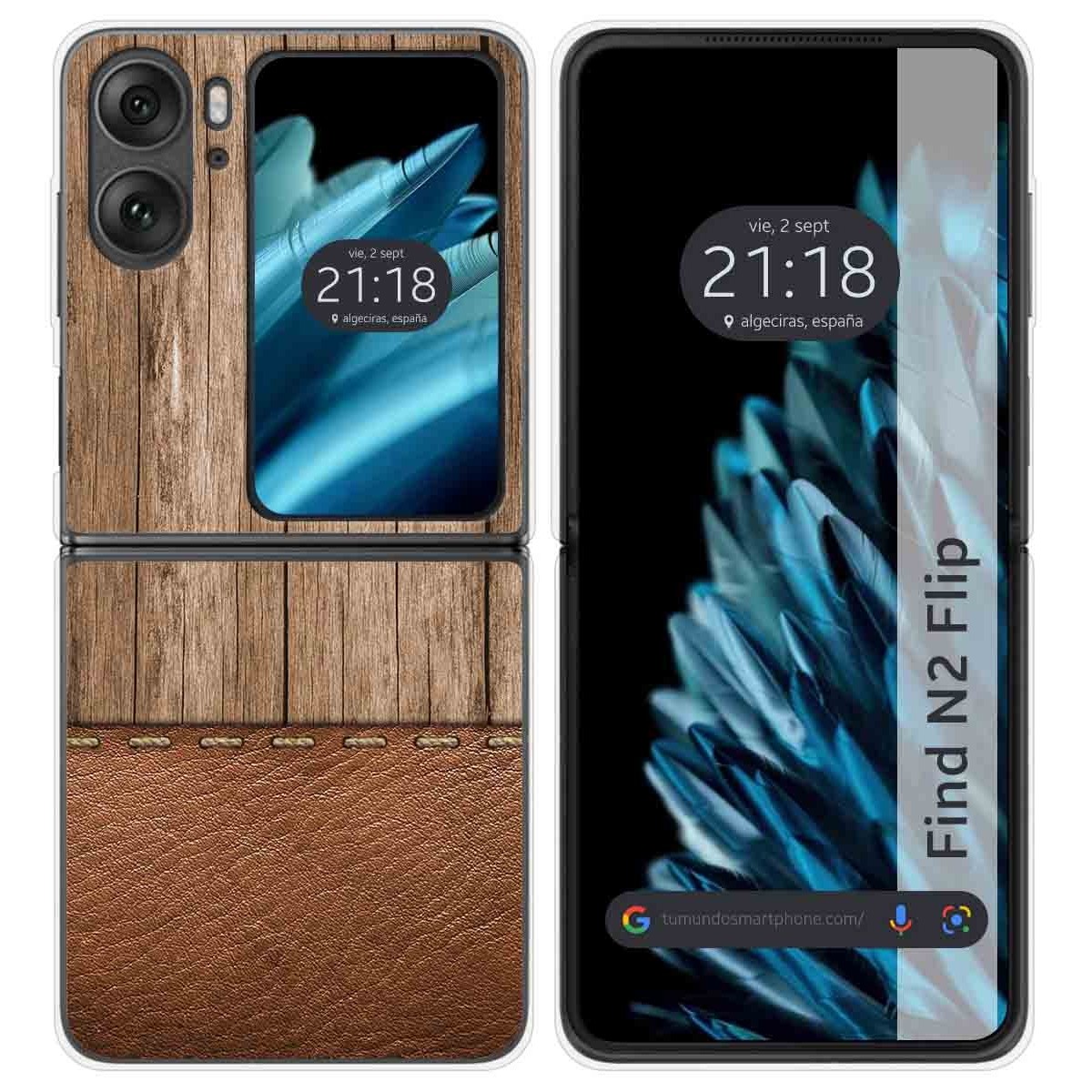Funda Carcasa Dura para Oppo Find N2 Flip 5G diseño Madera 09 Dibujos