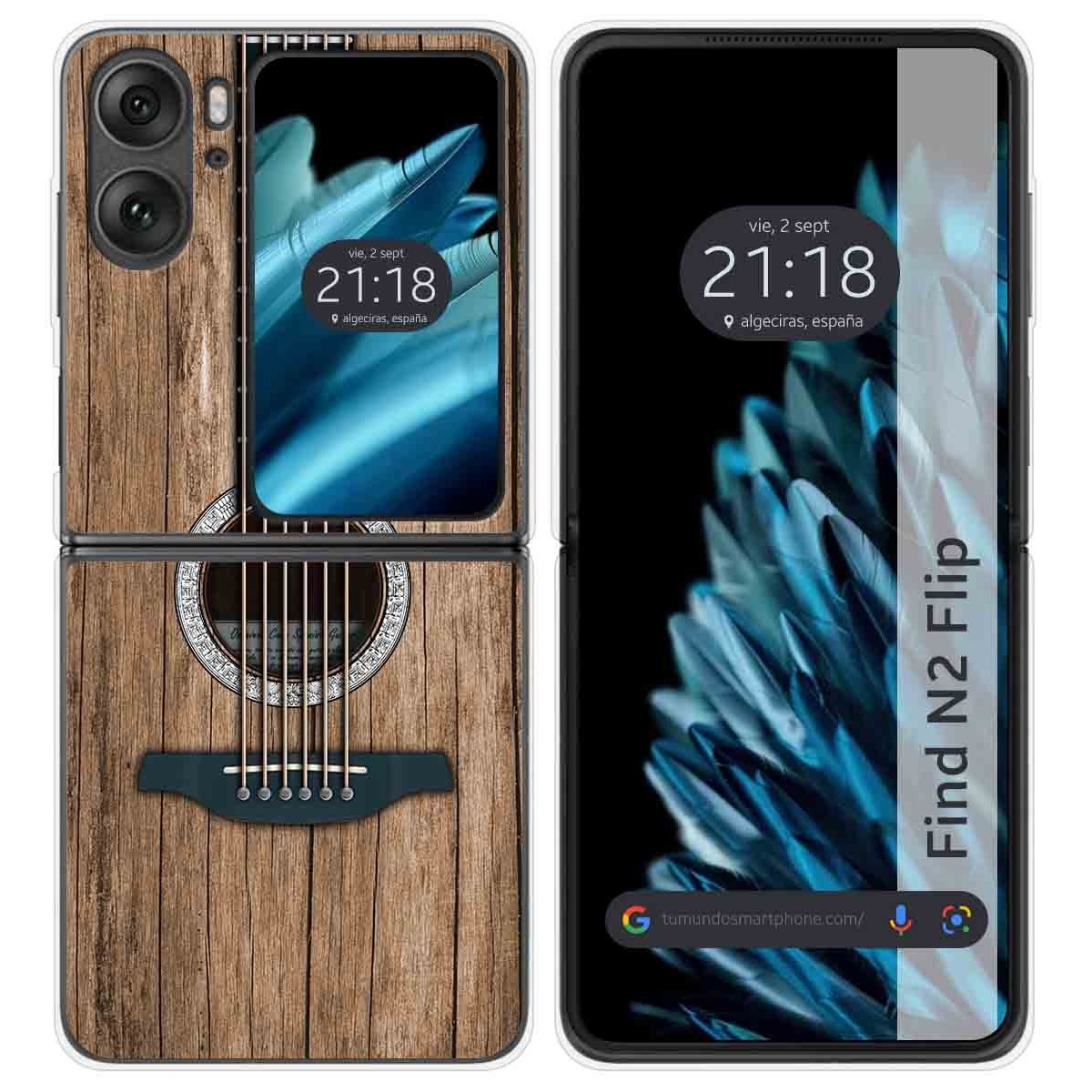 Funda Carcasa Dura para Oppo Find N2 Flip 5G diseño Madera 11 Dibujos