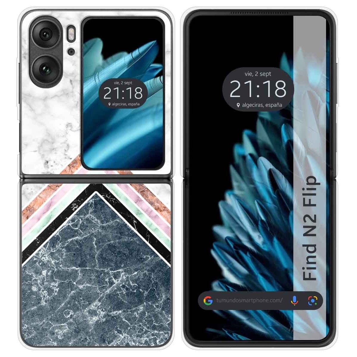Funda Carcasa Dura para Oppo Find N2 Flip 5G diseño Mármol 05 Dibujos
