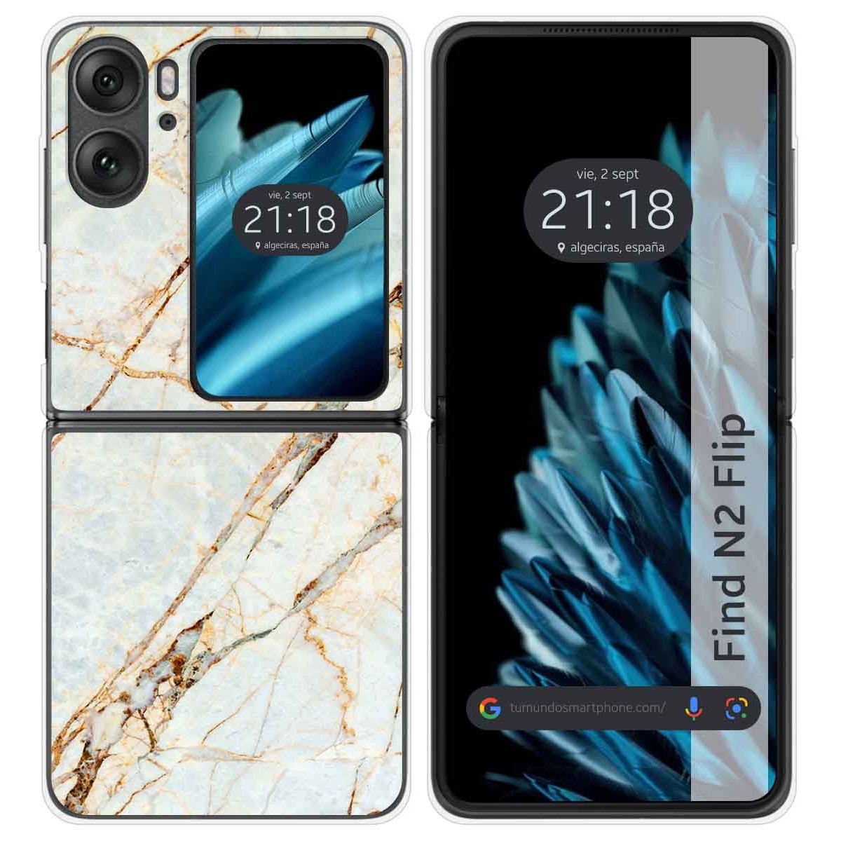Funda Carcasa Dura para Oppo Find N2 Flip 5G diseño Mármol 13 Dibujos