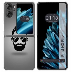 Funda Carcasa Dura para Oppo Find N2 Flip 5G diseño Barba Dibujos