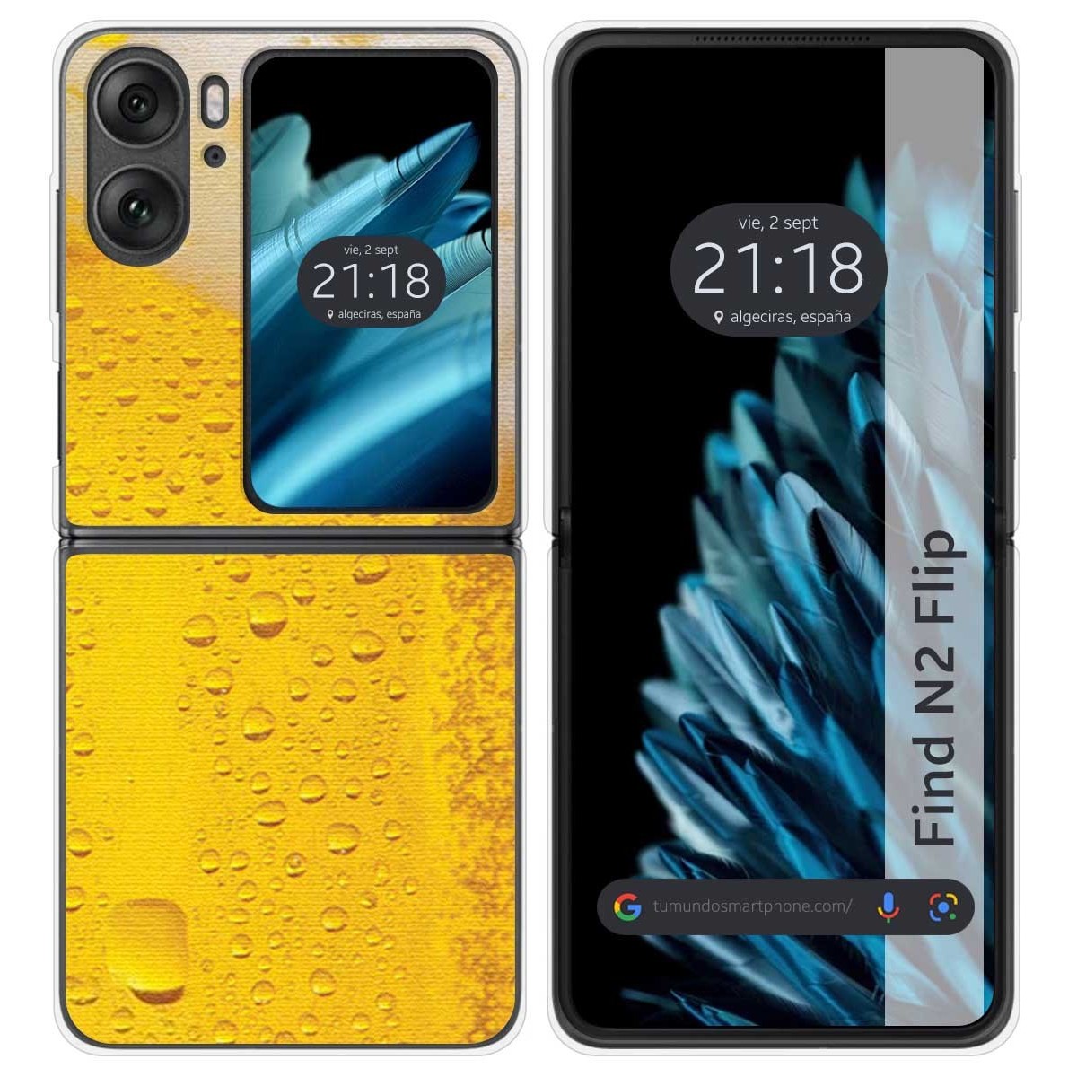 Funda Carcasa Dura para Oppo Find N2 Flip 5G diseño Cerveza Dibujos