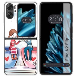 Funda Carcasa Dura para Oppo Find N2 Flip 5G diseño Café Dibujos