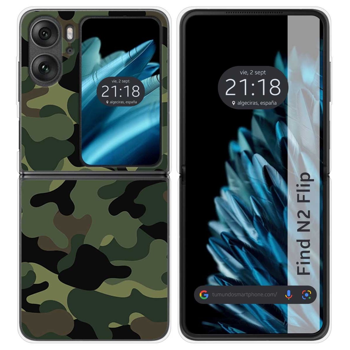 Funda Carcasa Dura para Oppo Find N2 Flip 5G diseño Camuflaje Dibujos