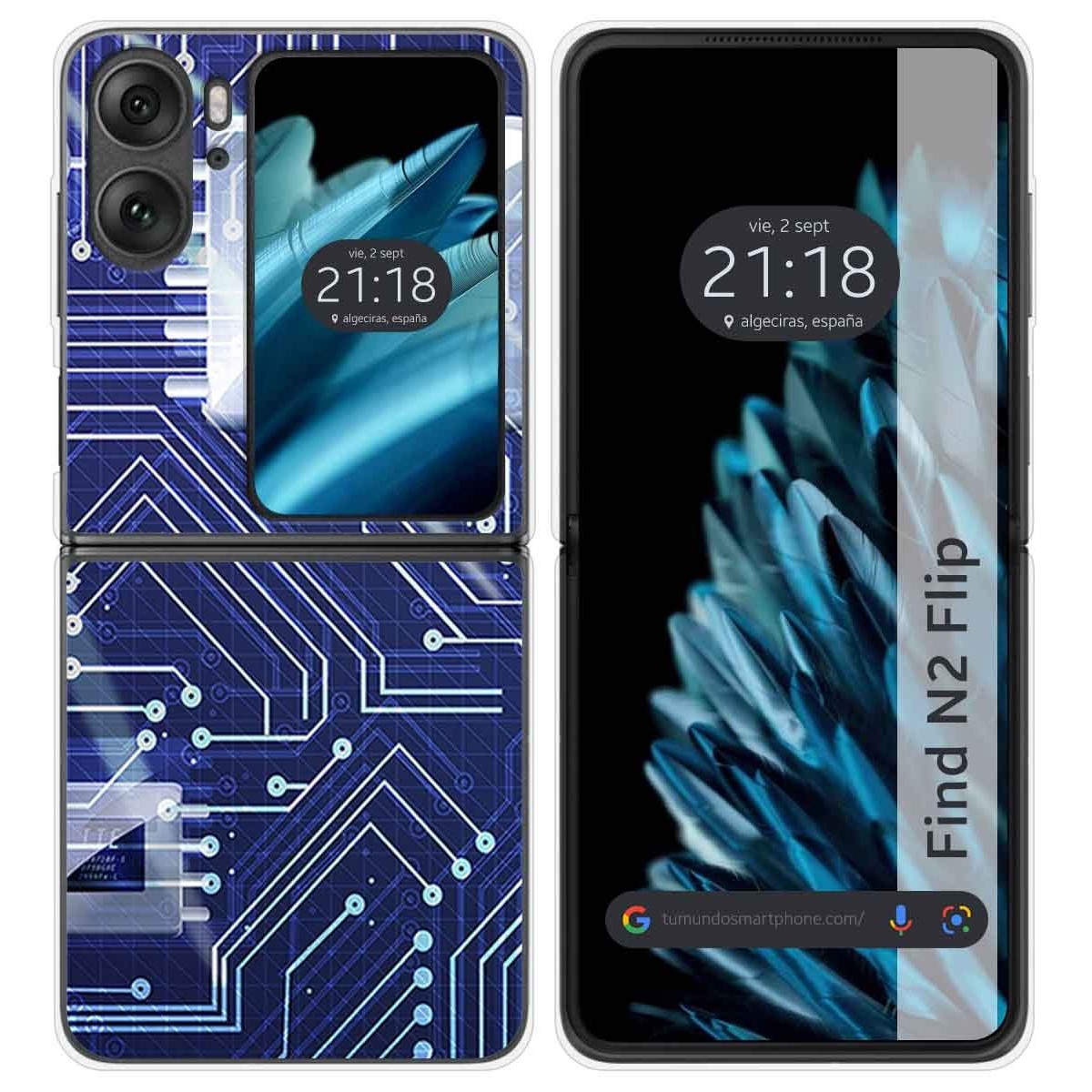 Funda Carcasa Dura para Oppo Find N2 Flip 5G diseño Circuito Dibujos