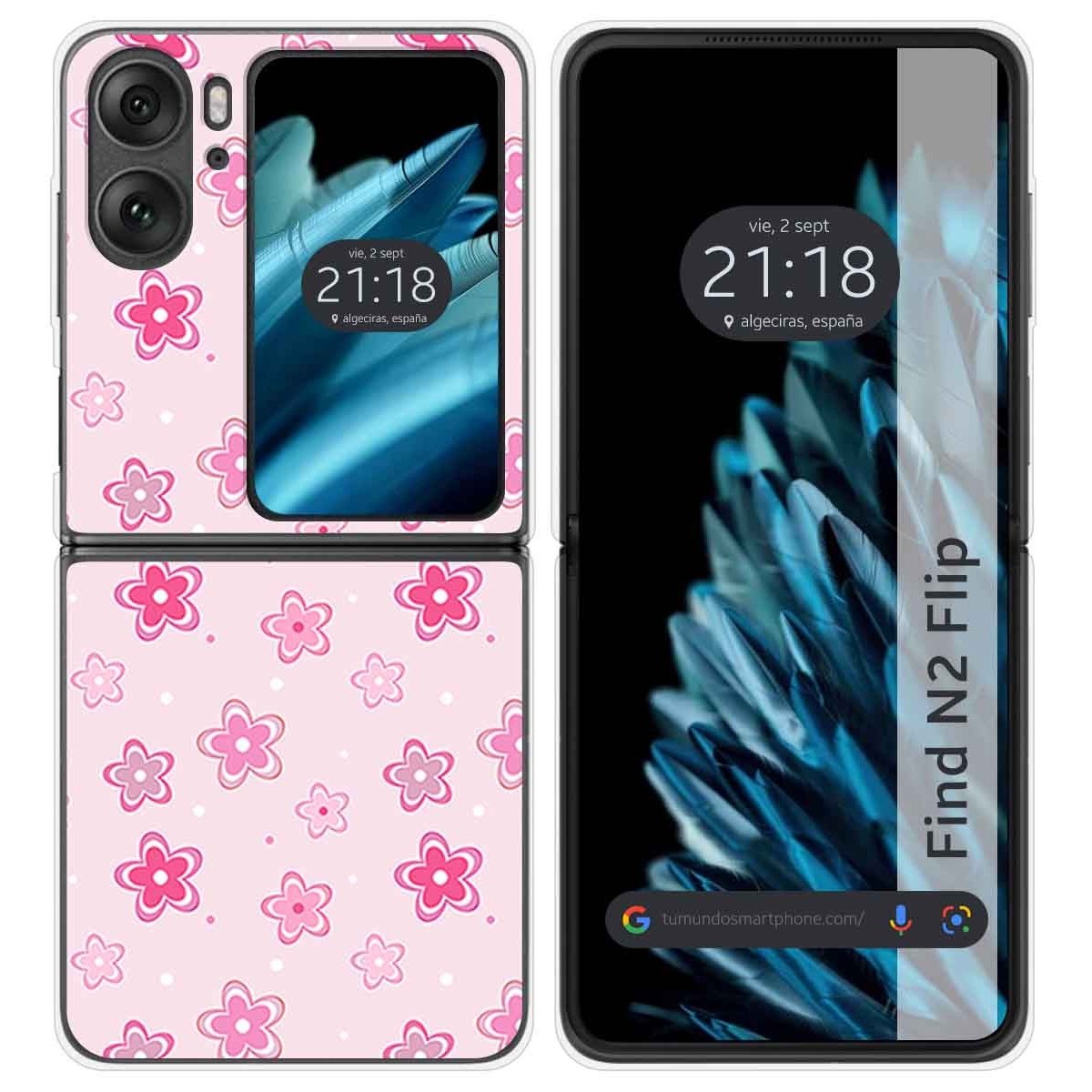Funda Carcasa Dura para Oppo Find N2 Flip 5G diseño Flores Dibujos