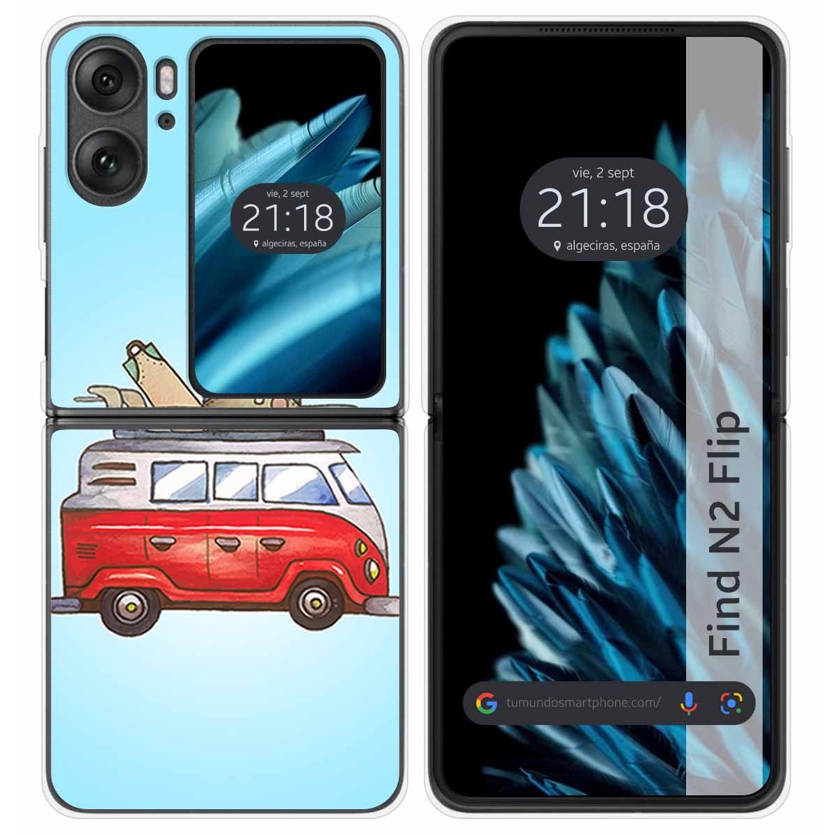 Funda Carcasa Dura para Oppo Find N2 Flip 5G diseño Furgoneta Dibujos