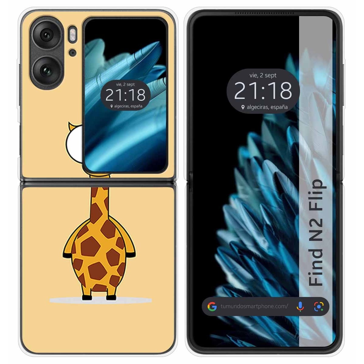 Funda Carcasa Dura para Oppo Find N2 Flip 5G diseño Jirafa Dibujos