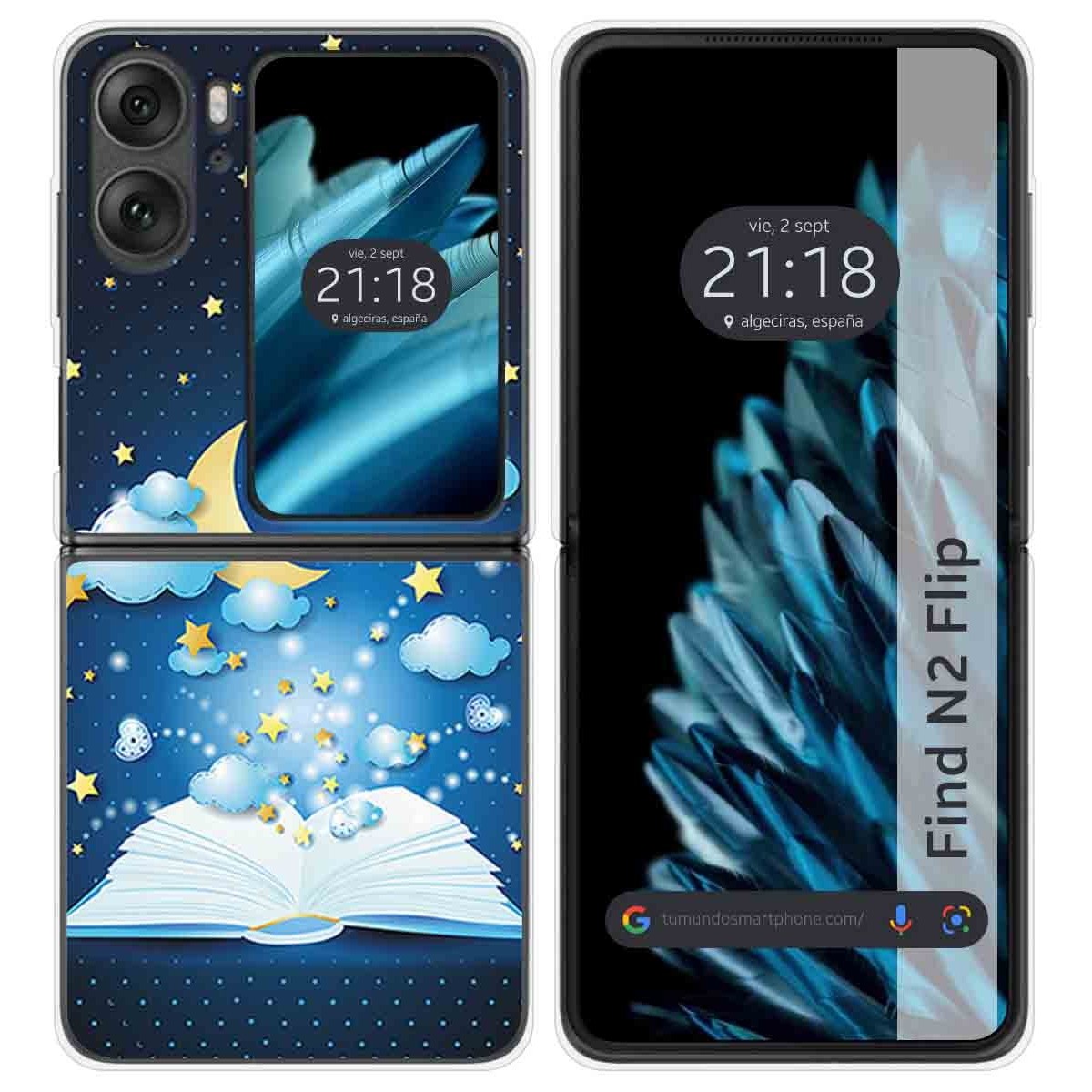 Funda Carcasa Dura para Oppo Find N2 Flip 5G diseño Libro Cuentos Dibujos