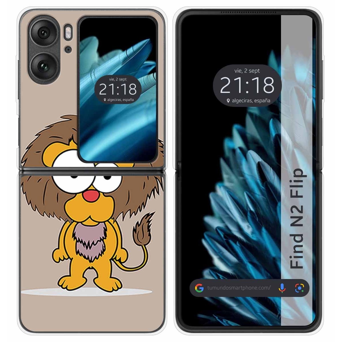 Funda Carcasa Dura para Oppo Find N2 Flip 5G diseño Leon Dibujos