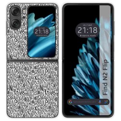 Funda Carcasa Dura para Oppo Find N2 Flip 5G diseño Letras Dibujos