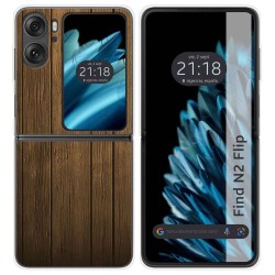 Funda Carcasa Dura para Oppo Find N2 Flip 5G diseño Madera Dibujos
