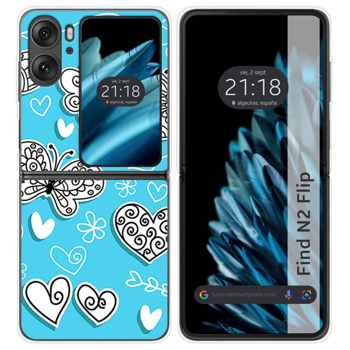Funda Carcasa Dura para Oppo Find N2 Flip 5G diseño Mariposas Dibujos