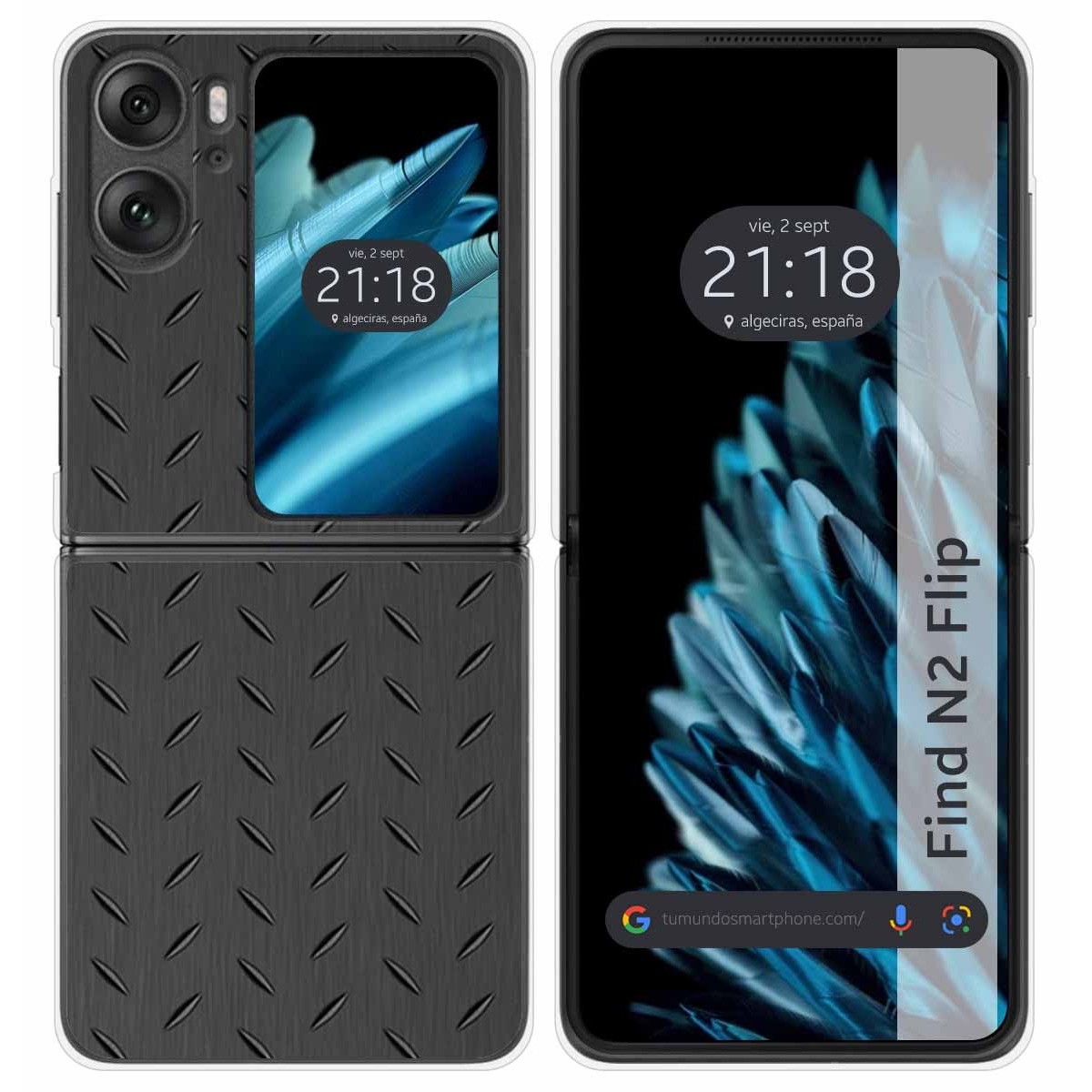 Funda Carcasa Dura para Oppo Find N2 Flip 5G diseño Metal Dibujos