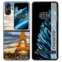 Funda Carcasa Dura para Oppo Find N2 Flip 5G diseño Paris Dibujos